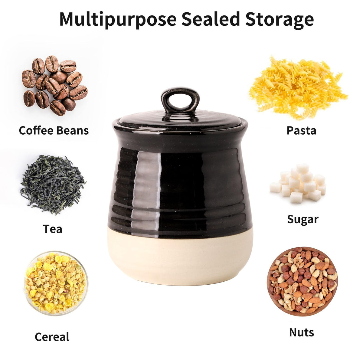 Ceramic Food Storage Jar with Airtight Lid (30 fluid ounce(s))