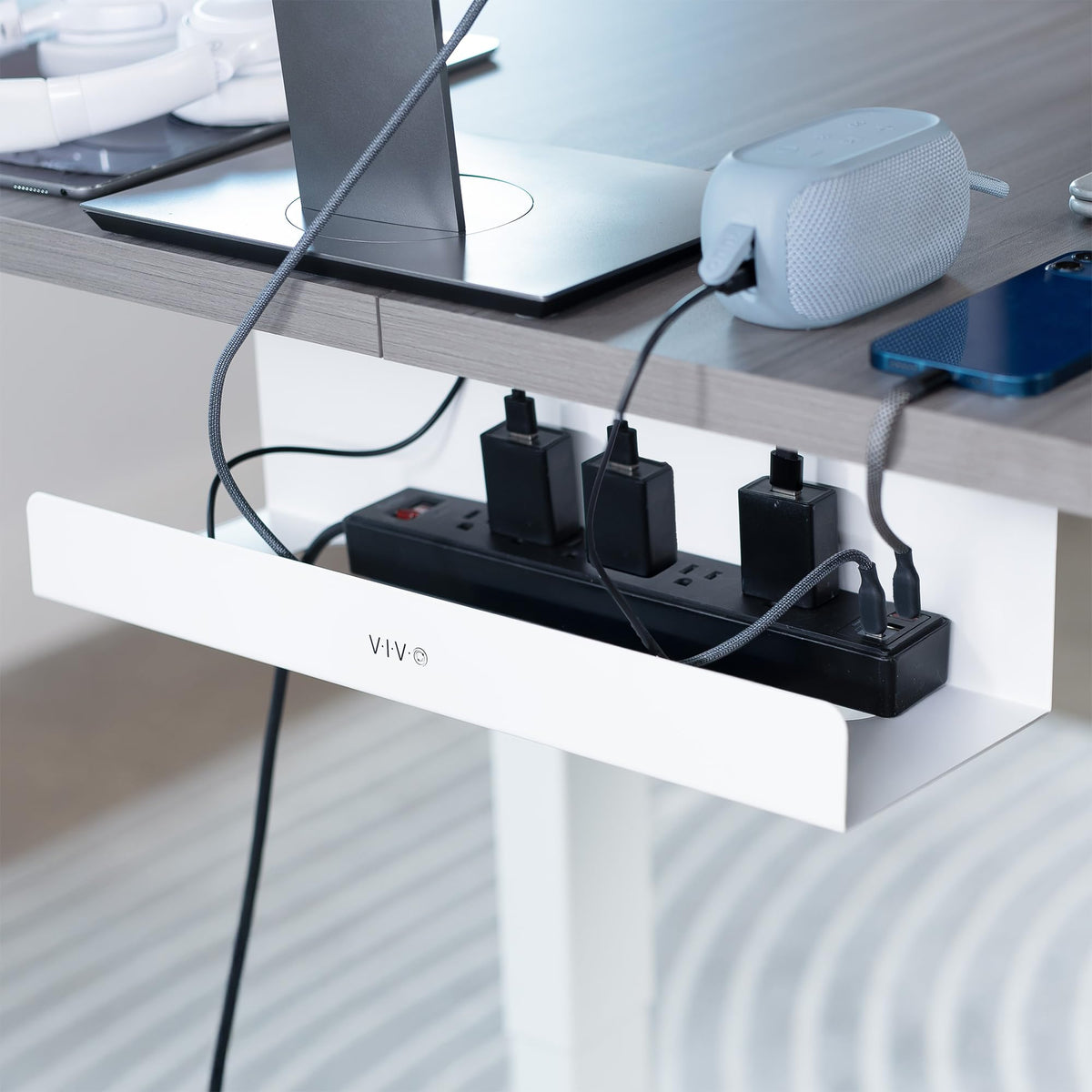 White 17 inch Extra Deep Cable Management Tray