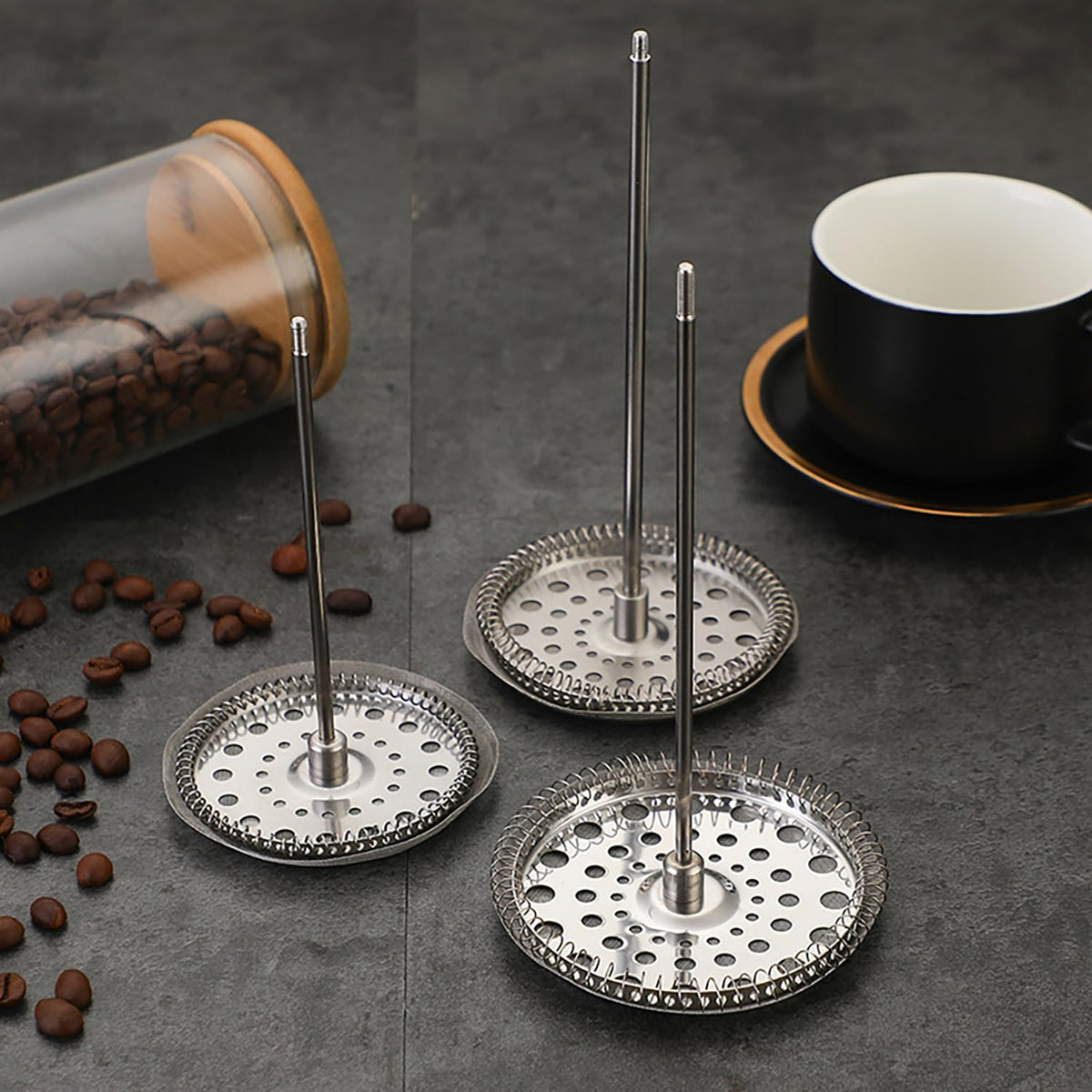 5 piece Stainless Steel French Press Brewing Set Replacement Kit (5 Count)