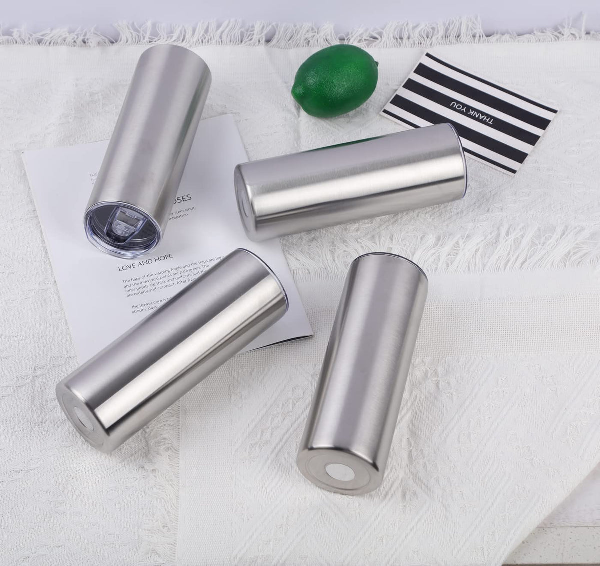 4 Pack 20 Oz Straight Skinny Tumblers (8.22 Count)