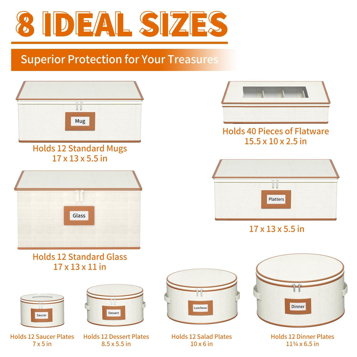 8 Piece China Storage Containers Set (8 Count)