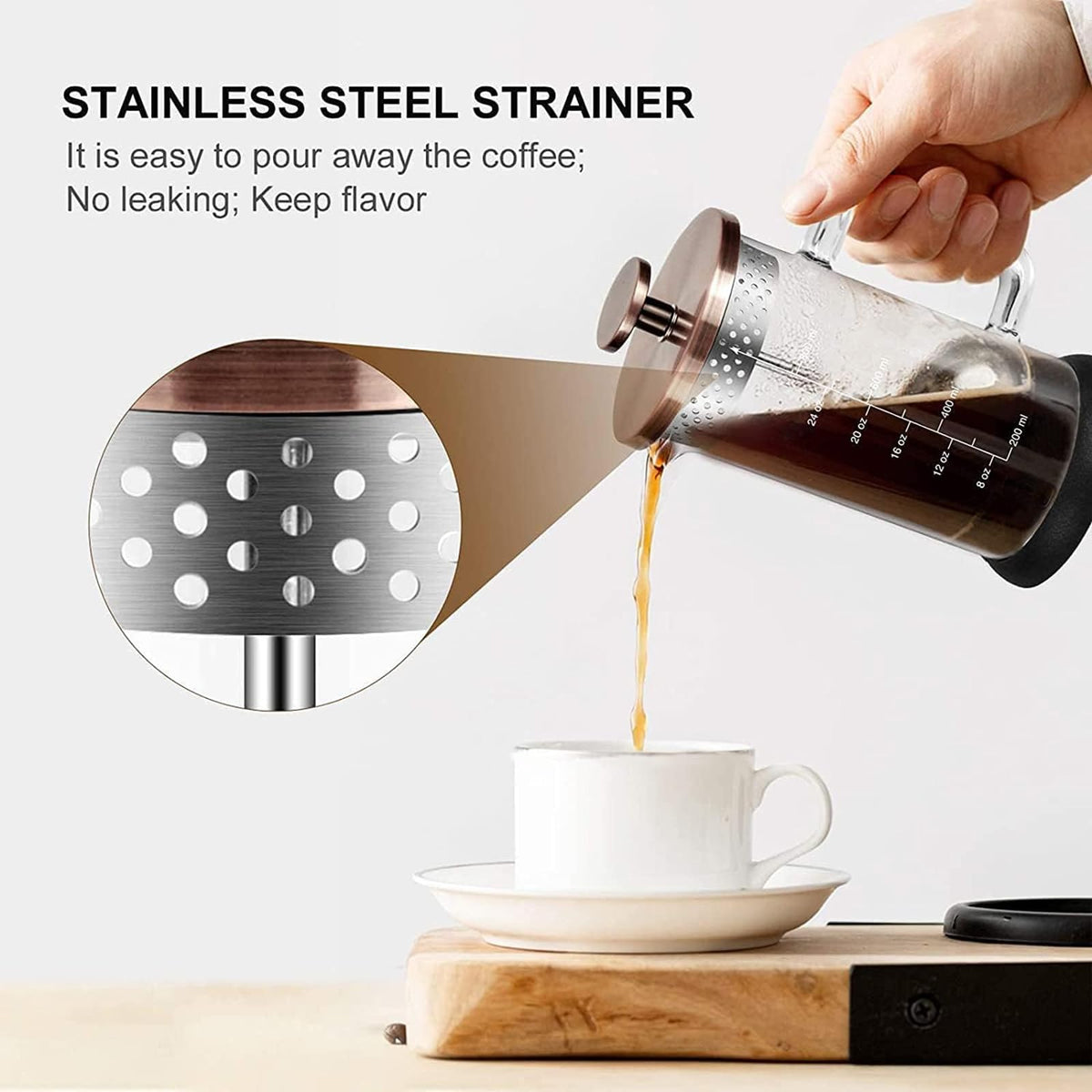 French Press Coffee Maker 34 Ounce Espresso Tea Coffee Maker with 4 Filters System