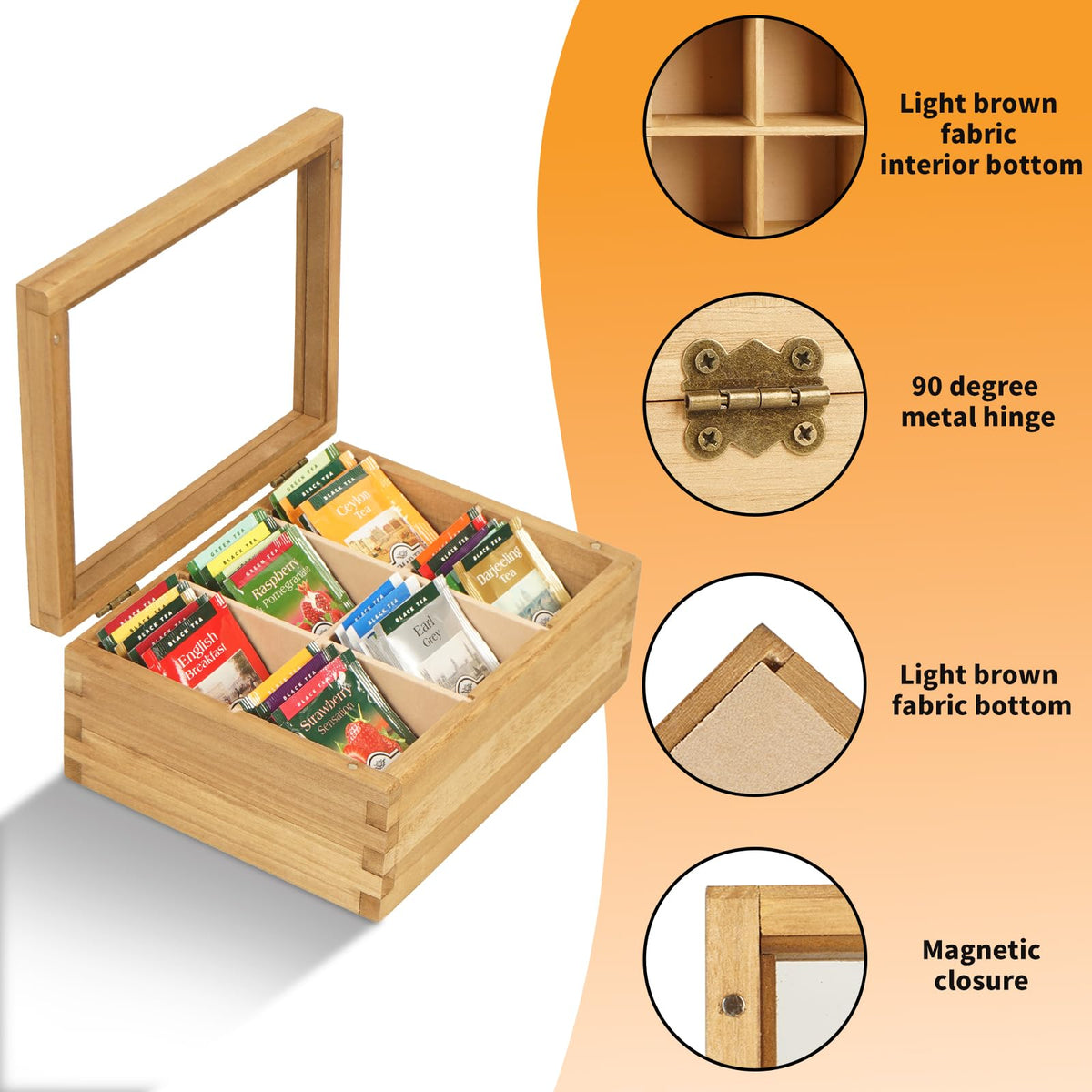 Wood Tea Bag Organizer
