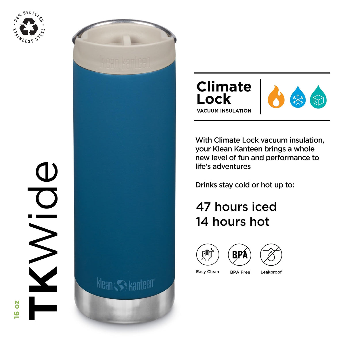 16oz TKWide Insulated Coffee Tumbler with Café Cap