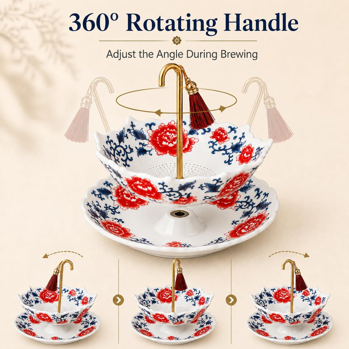 Ceramic Umbrella Tea Strainer for Loose Leaf Tea