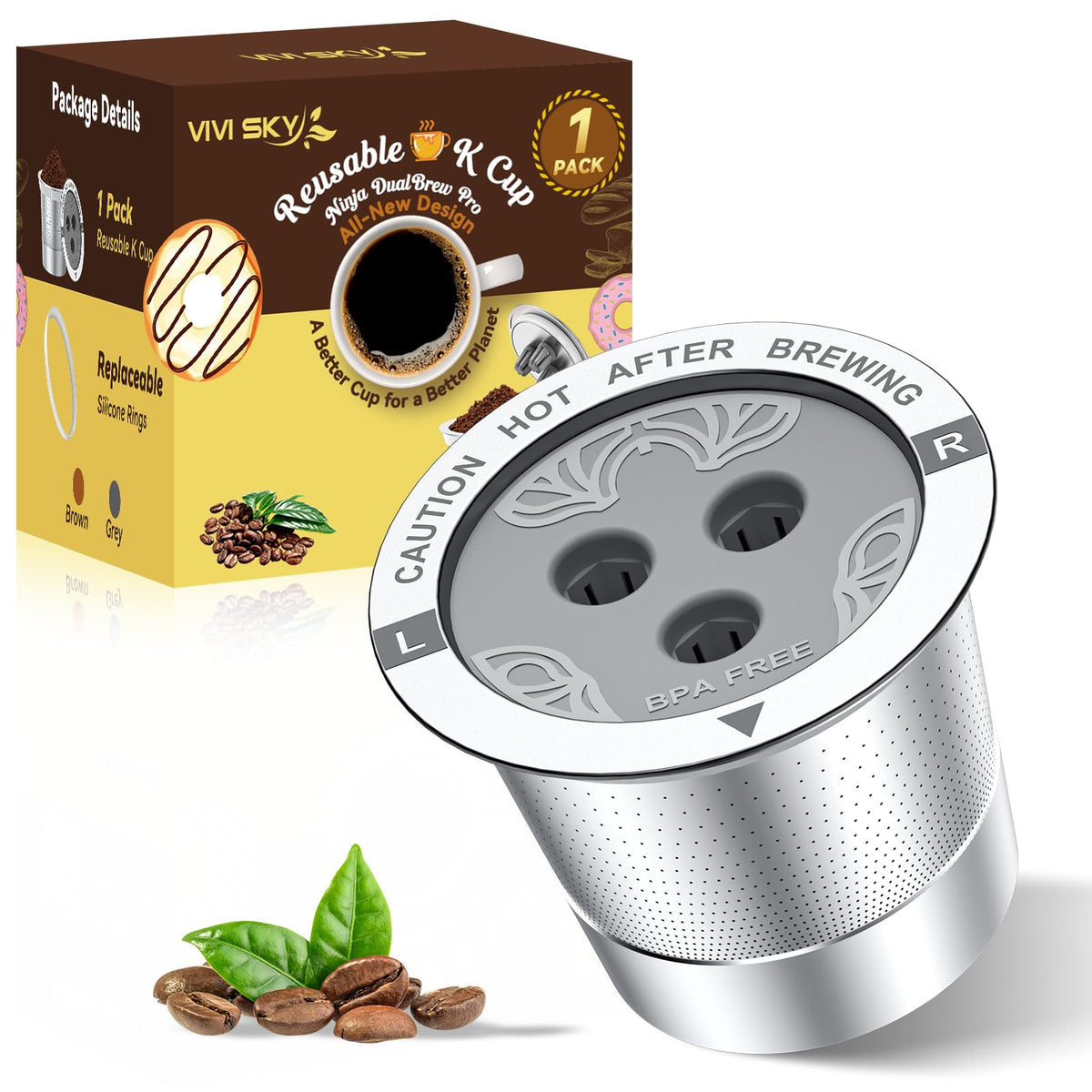 Ninja Reusable Coffee Pods Stainless Fit 3