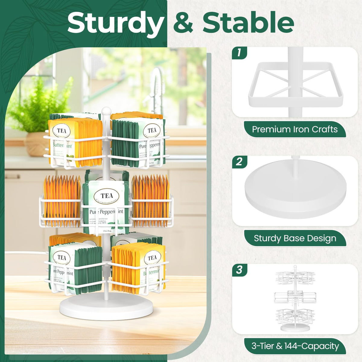Tea Bag Holder Organizer for Counter