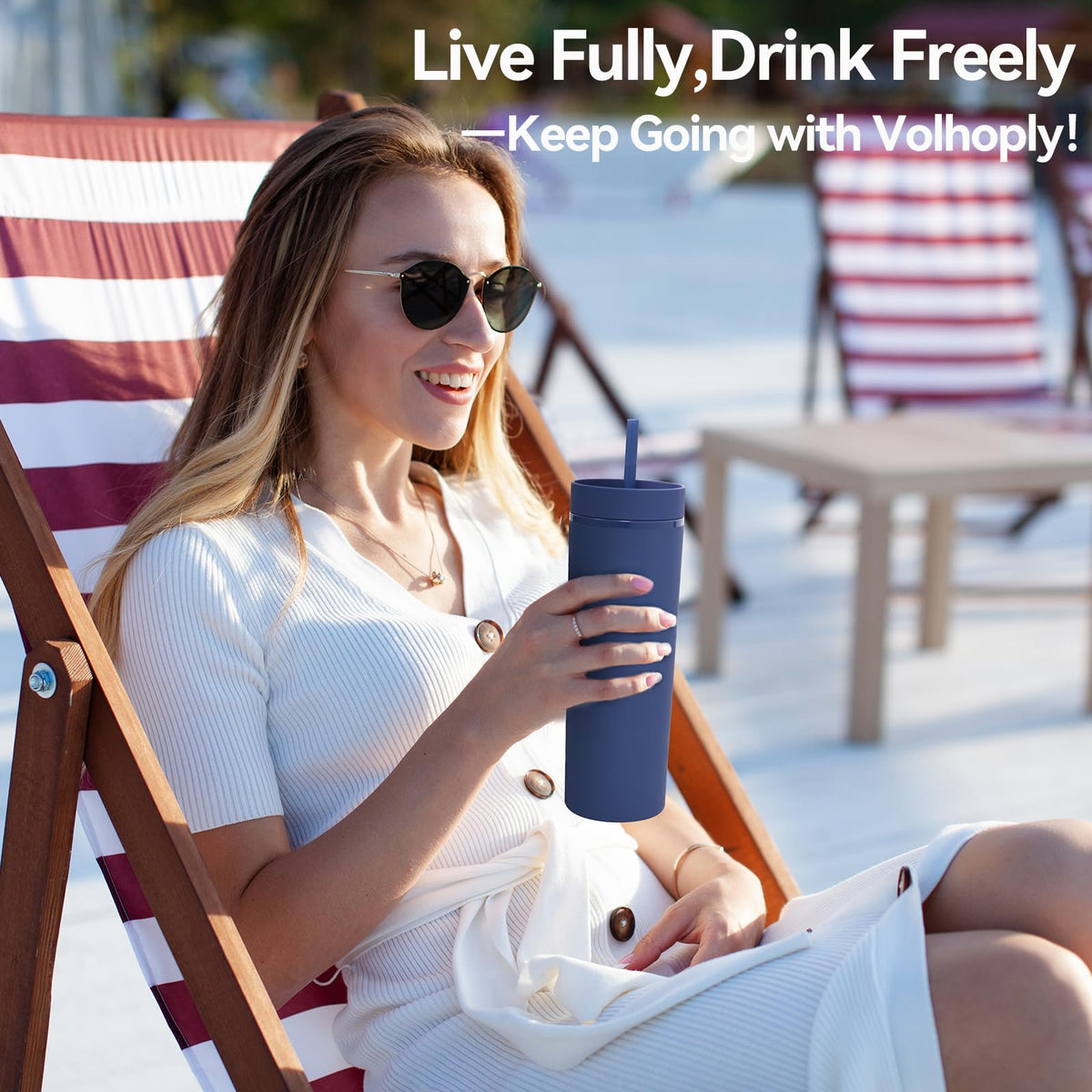 20oz Plastic Skinny Tumblers Bulk 10 Pack (10 Count)