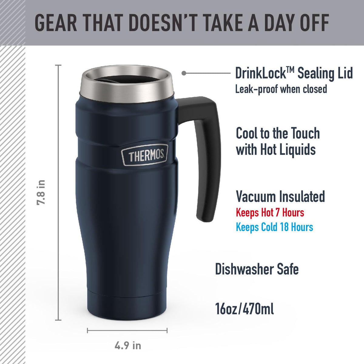 Stainless King Travel Mug with Handle