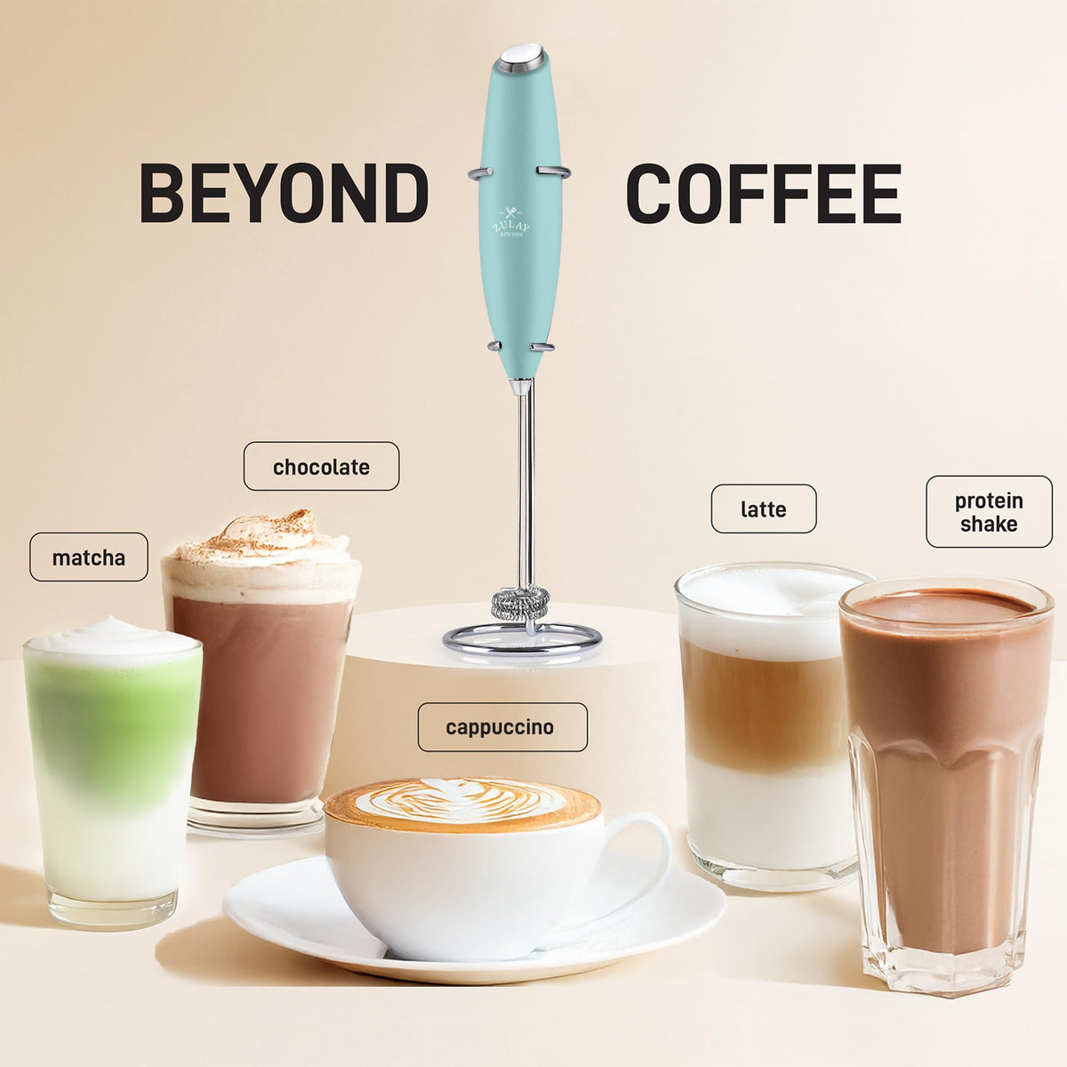 Powerful Milk Frother Wand With Duracell Batteries
