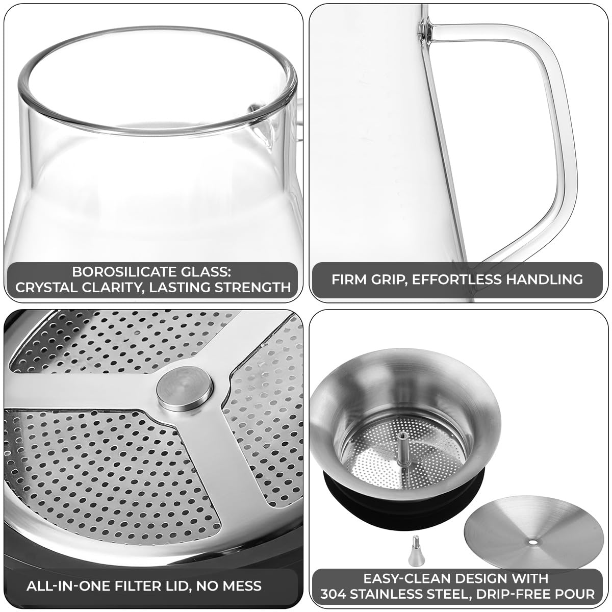 27oz Glass Teapot with Filter Lid (27 Count)