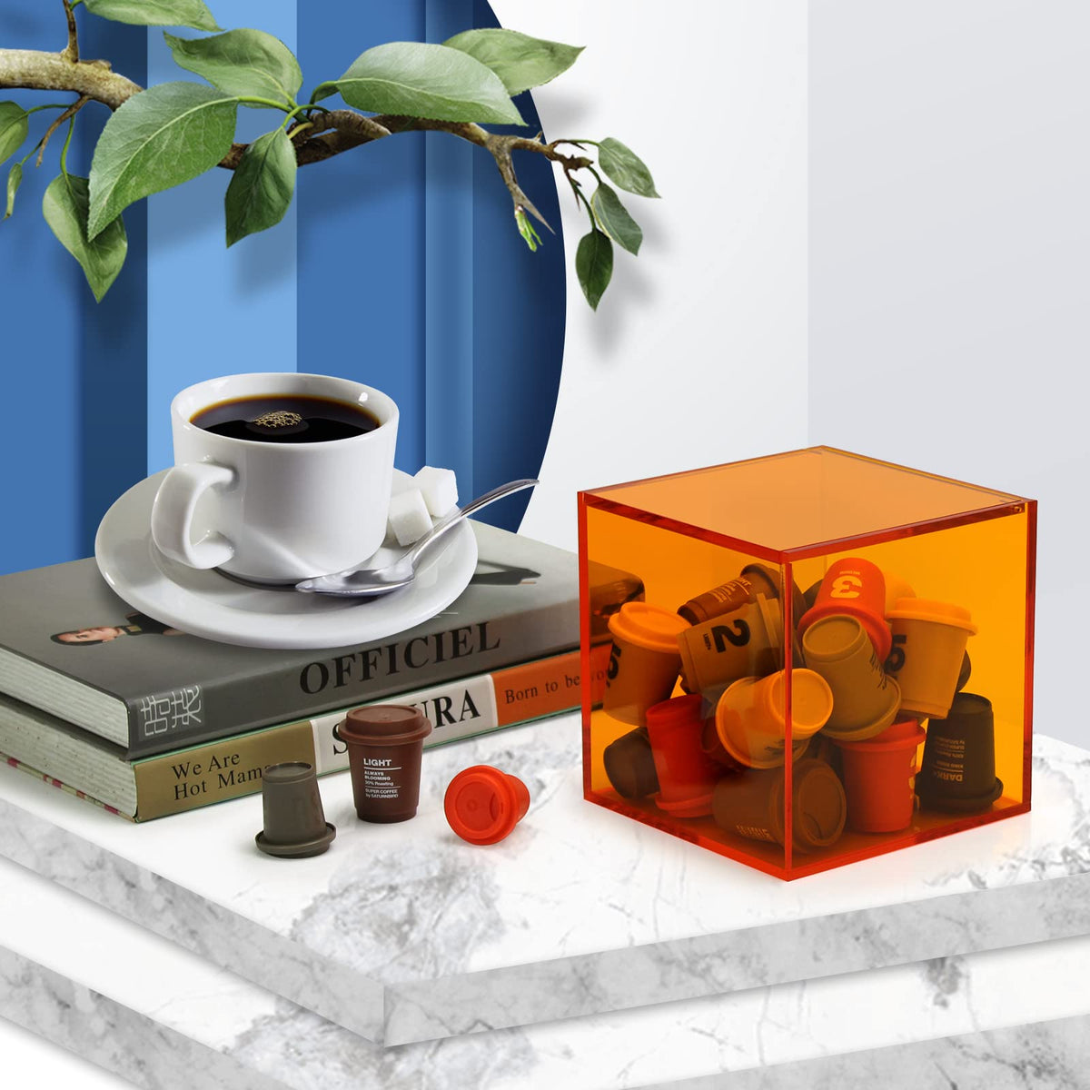 Coffee Capsule Storage Box Coffee Pod Holder Organizers Accessories Anti Dust Durable Clear Acrylic Box for House and Office Use