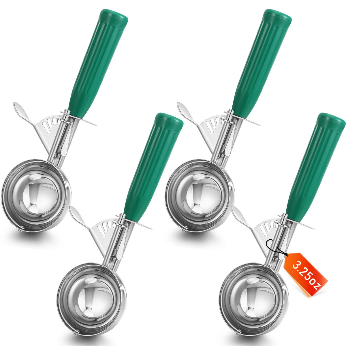 4 Pcs Ice Cream Scooper with Trigger (4 Count)