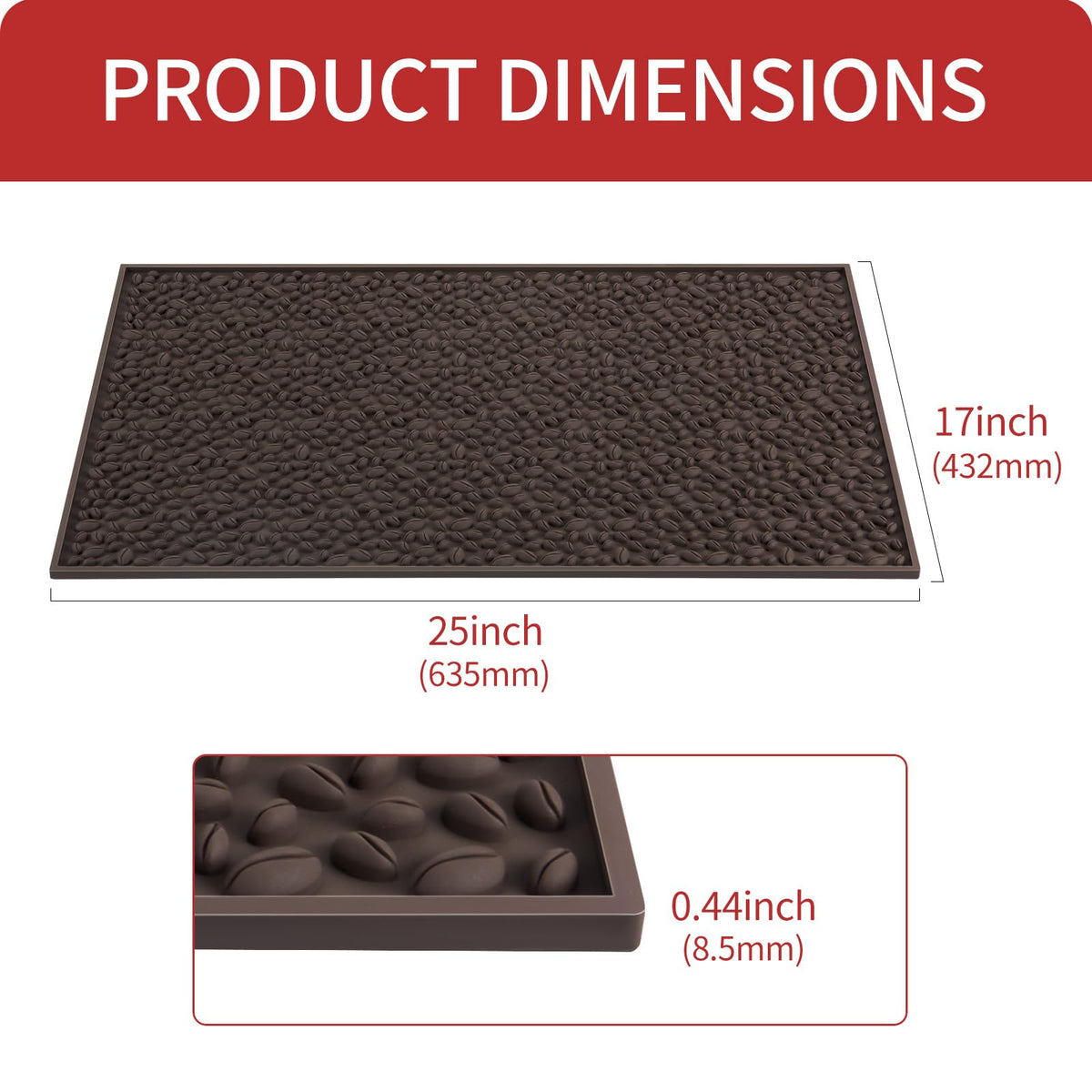 25"x17" Coffee machine Mat Large