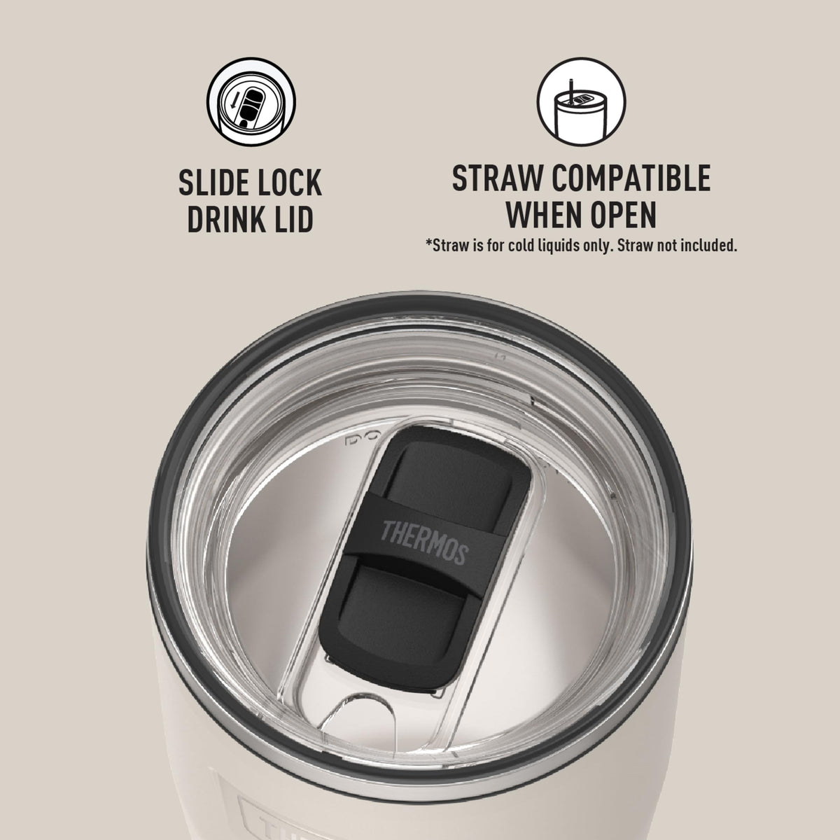Icon Series 24oz Stainless Steel Tumbler with Slide Lock Lid