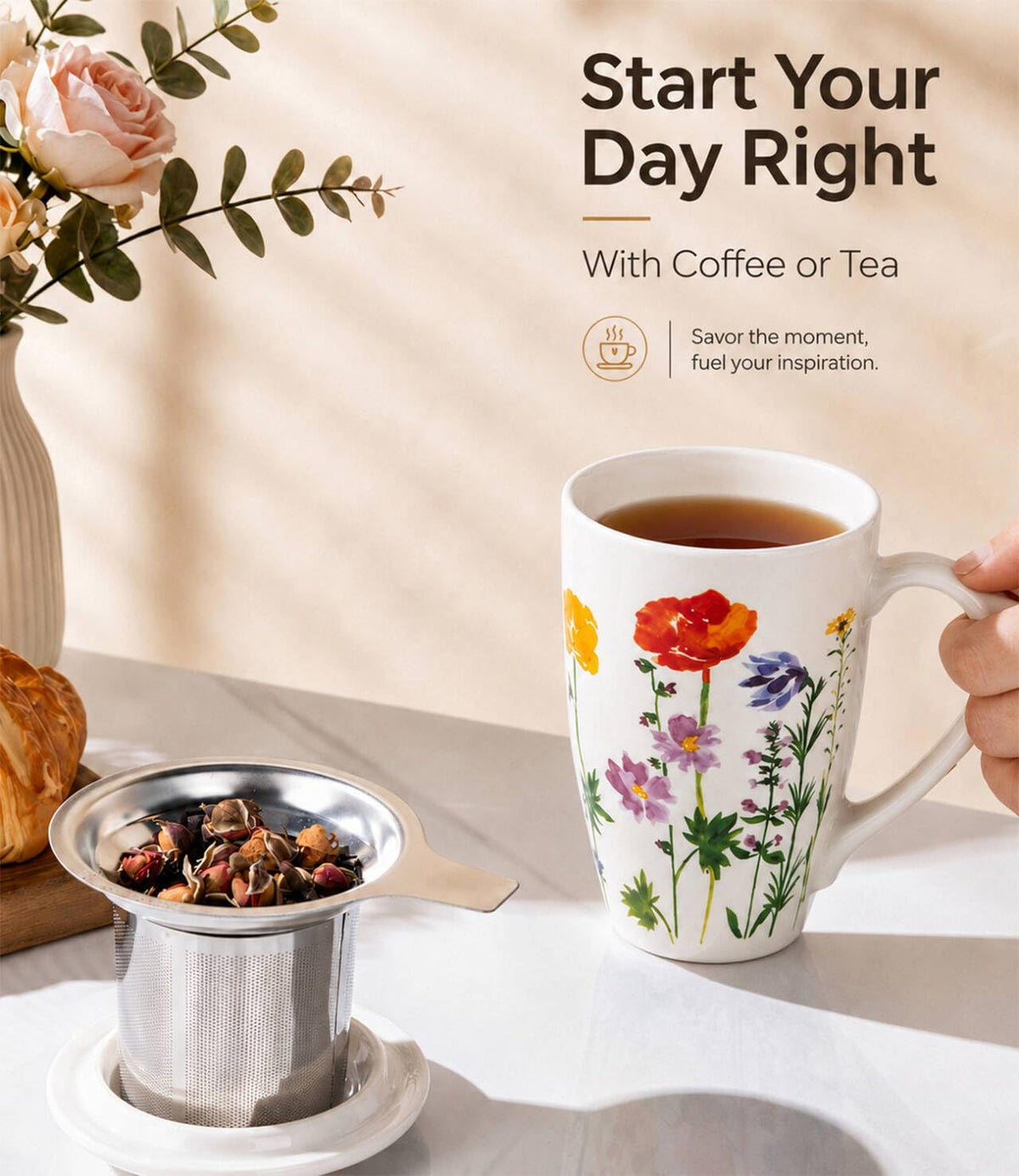 Tea Cup With Infuser and Lid