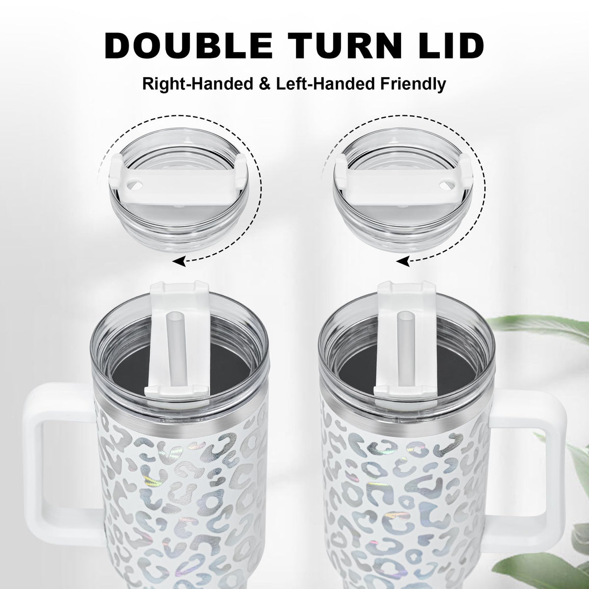 40 oz Tumbler with Handle and Straw