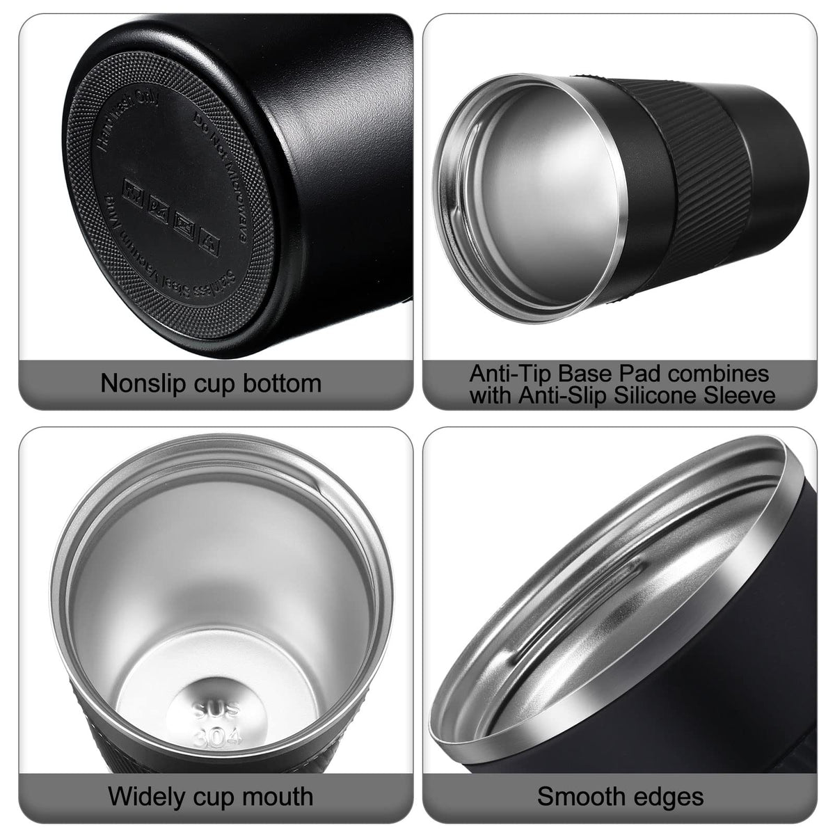 6 Pcs 12 oz Travel Coffee Mug with Lid Leakproof Coffee Tumbler Bulk Insulated Cup Stainless Steel Mug Reusable for Hot Cold Drink Tea (6 Count)