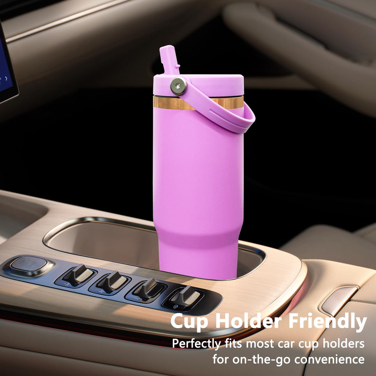 30 oz Tumbler Bulk with Top Handle and Flip Straw LightPurple