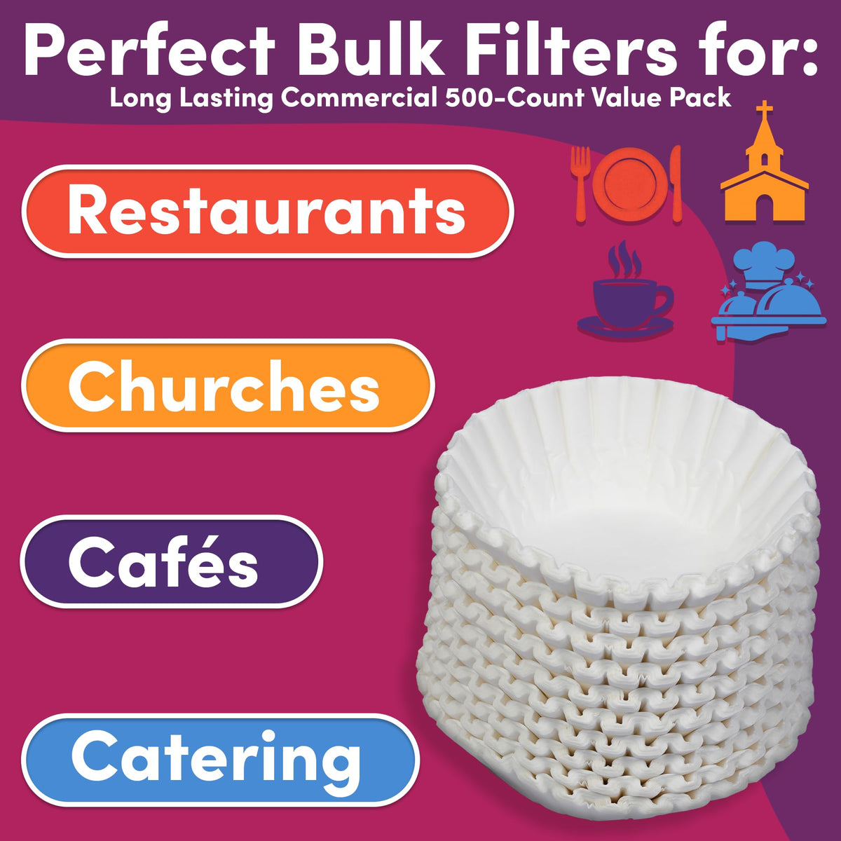 12 Cup Commercial Coffee Filters (500 Count)