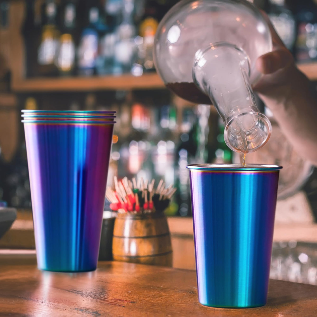 4 Pack 24oz Stainless Steel Pint Cup