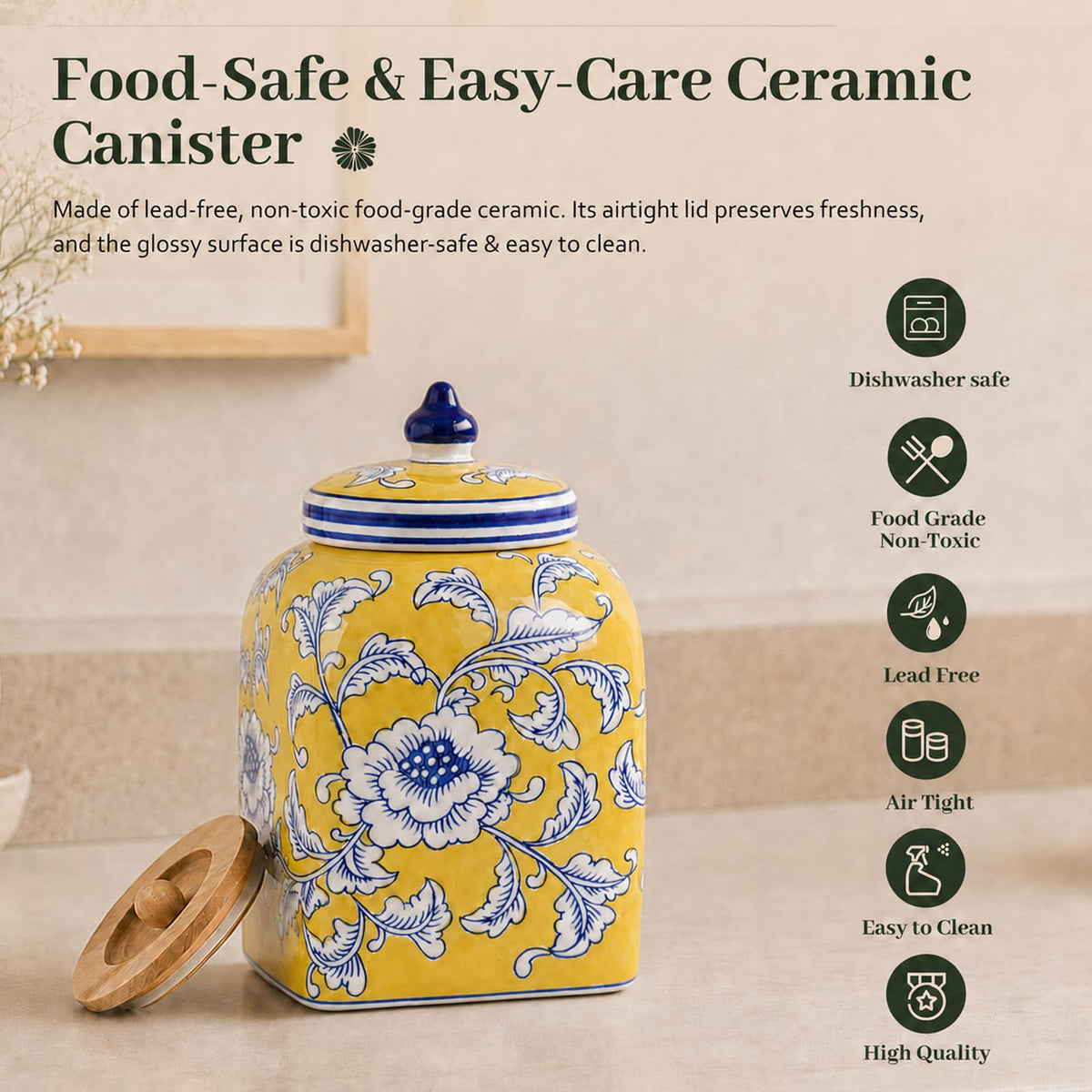 Ceramic Tea Canister with Airtight Lid