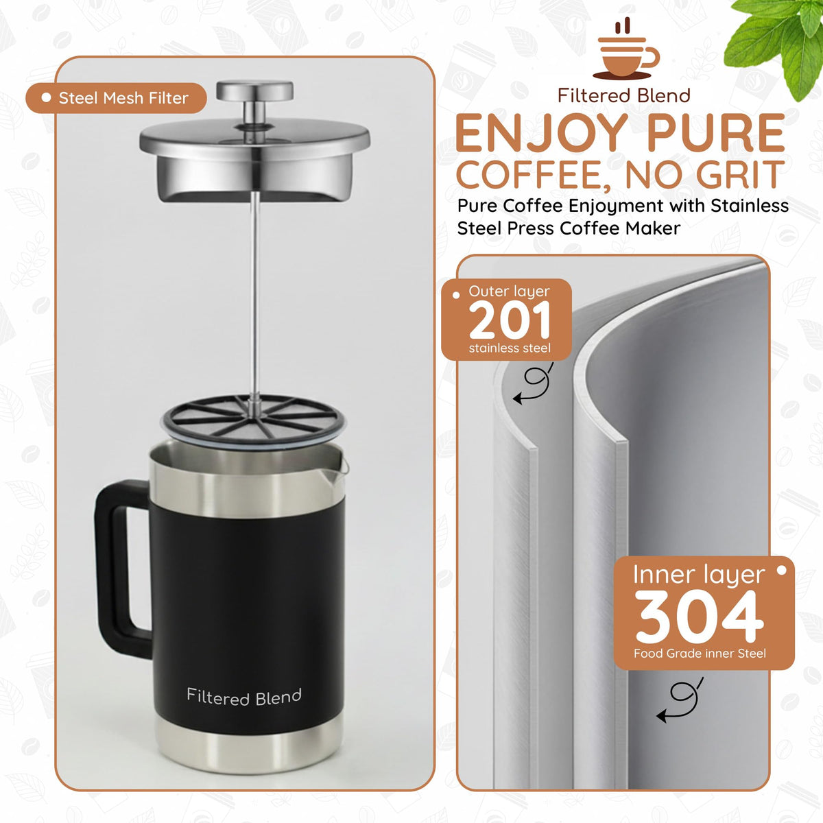 54 oz French Press Coffee Maker