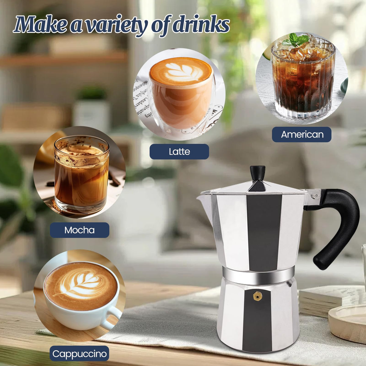 12 Cup Moka Pot Aluminum 600ml Italian Coffee Maker