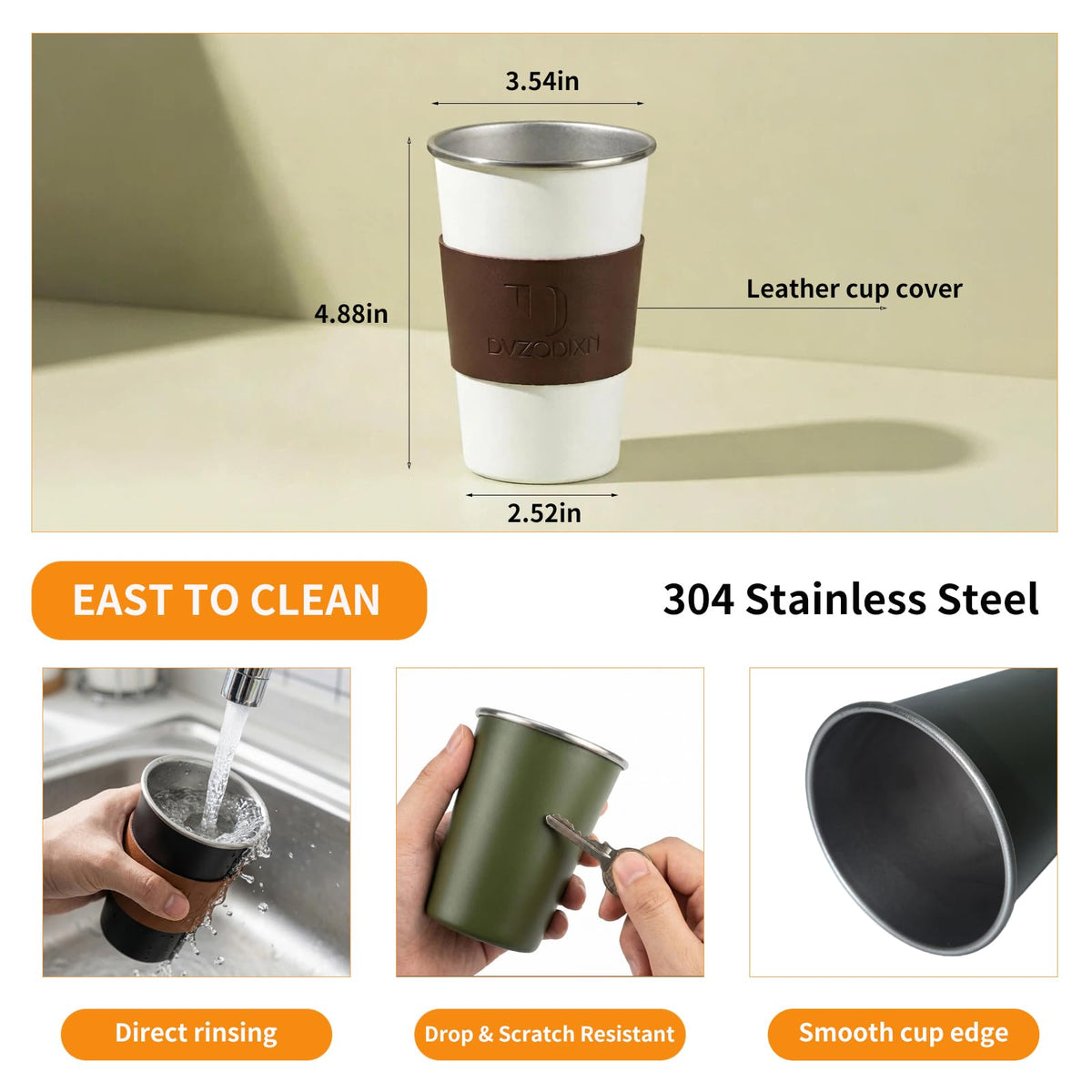 Stainless Steel Cups (8 Count)