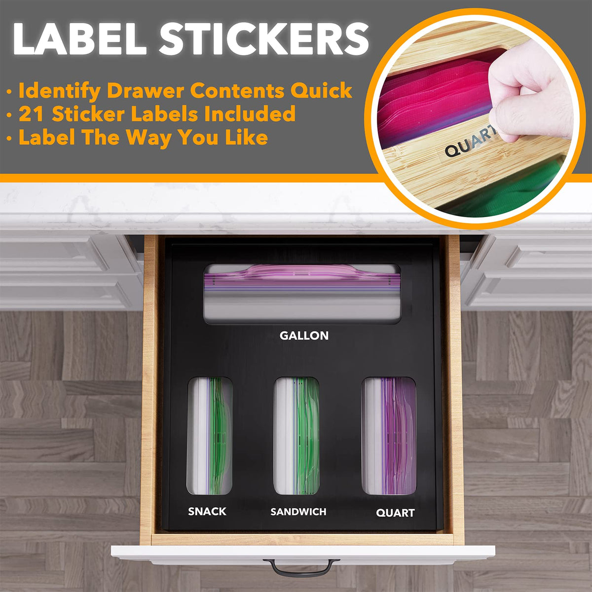 Bag Storage Organizer for Kitchen Drawer