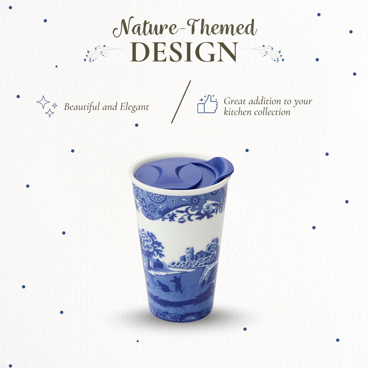 Blue Italian 8oz Travel Mug