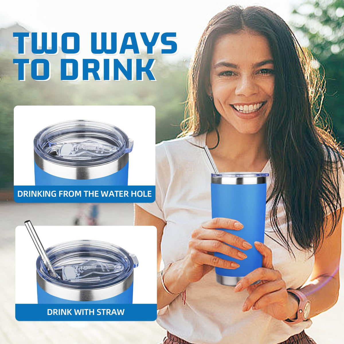 20 oz Tumbler with Lids and Straws (6 Count)