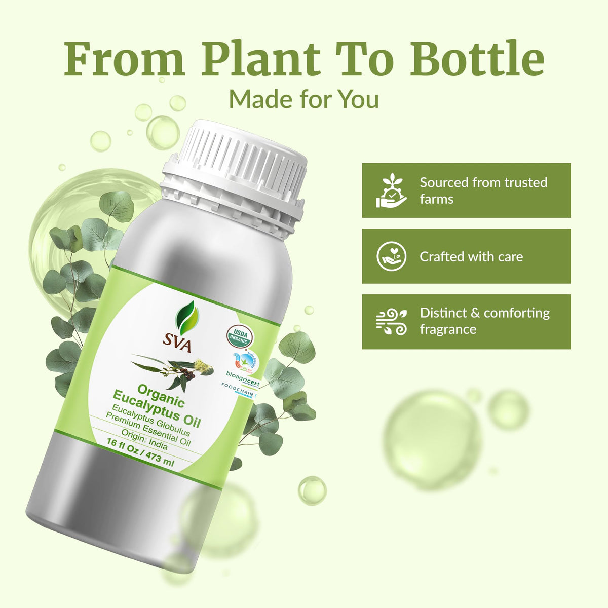 SVA Organic Eucalyptus Essential Oil (16 Fl Oz)