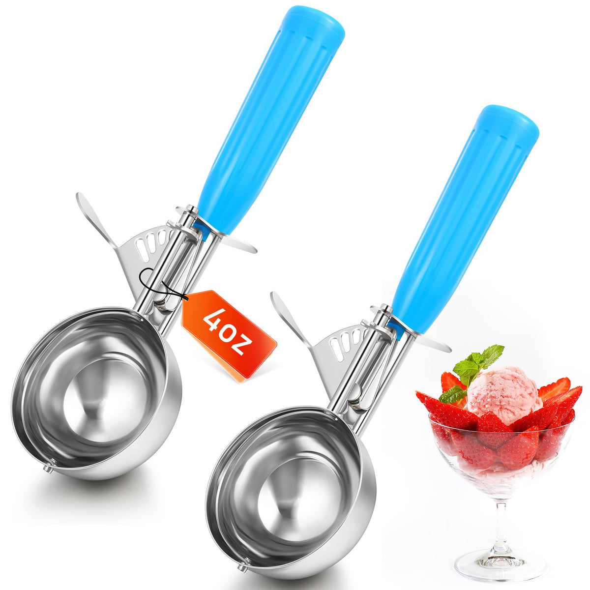 2 Pcs Ice Cream Scooper with Trigger (2 Count)