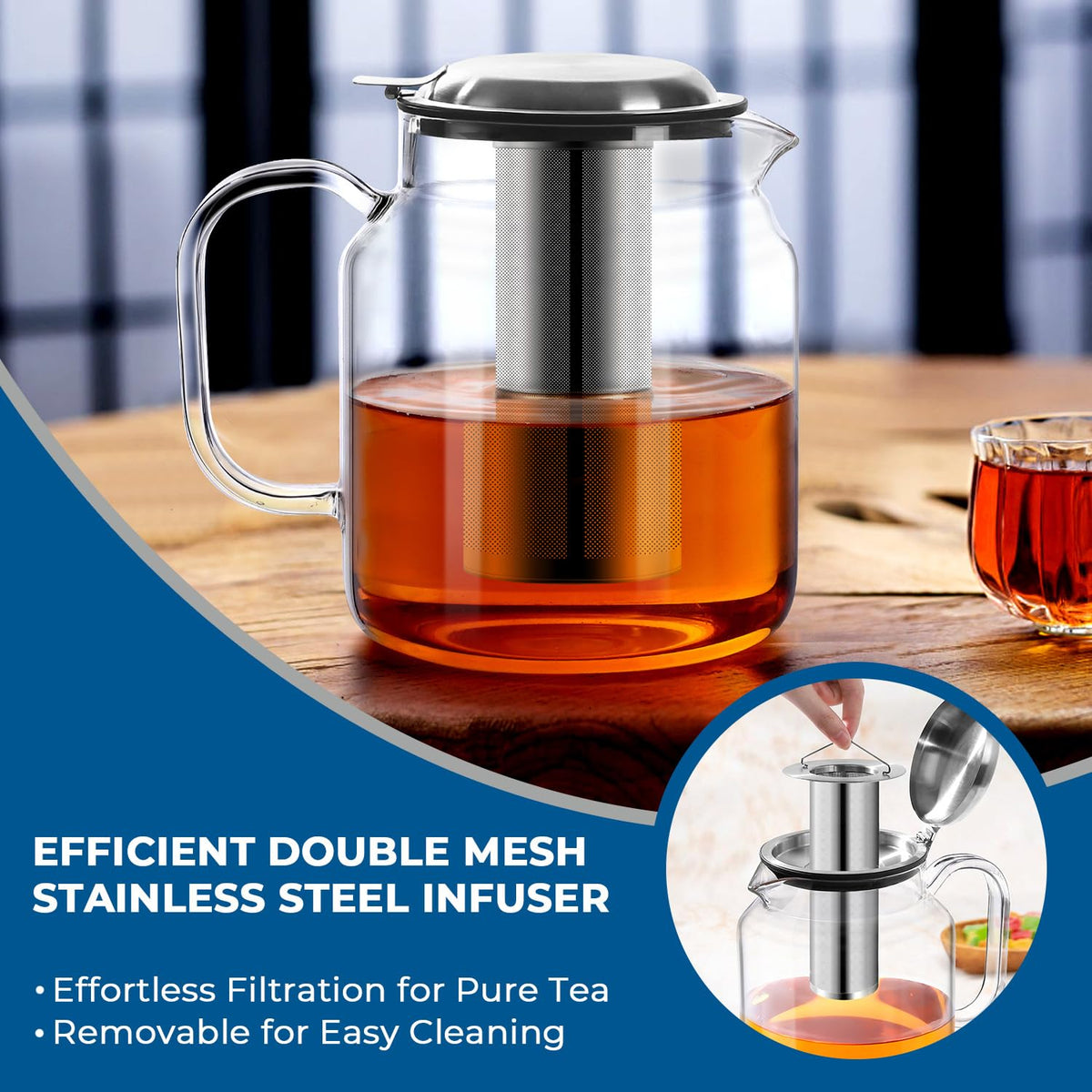 85oz Glass Teapot with Infuser (85 Count)