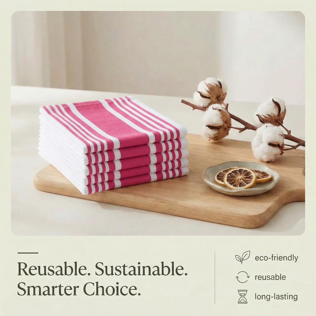 Kitchen Towels Cotton Dish Towel 20”x30” (6 Count)
