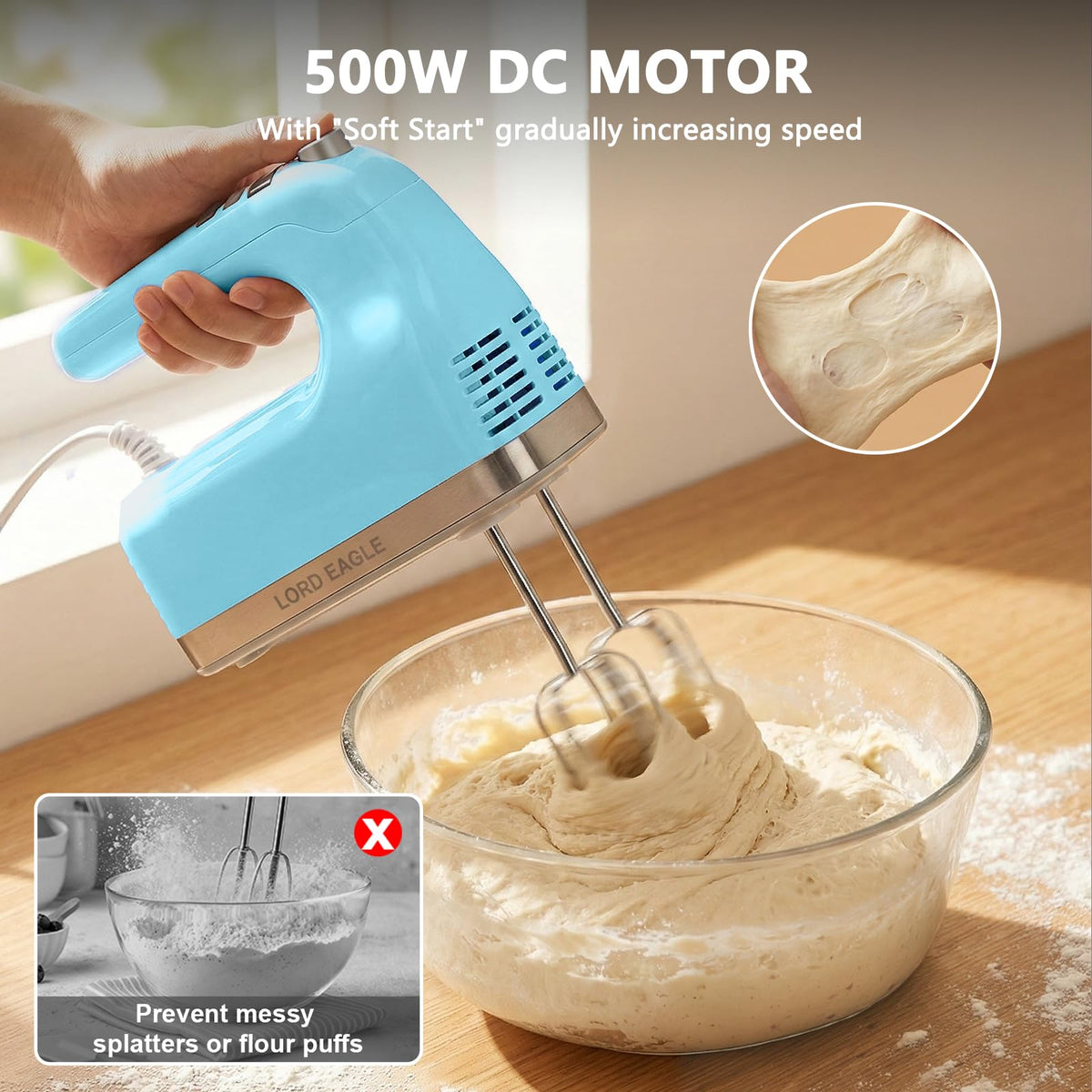 9 Speed Digital Hand Mixer Electric Handheld