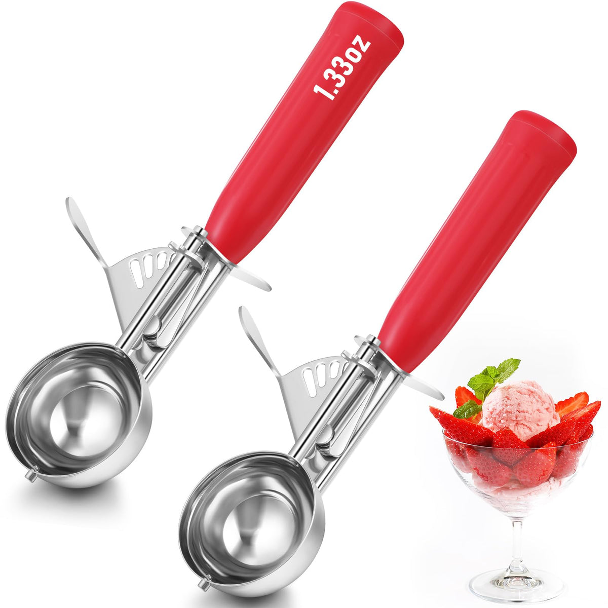 2 Pcs Ice Cream Scooper with Trigger (2 Count)