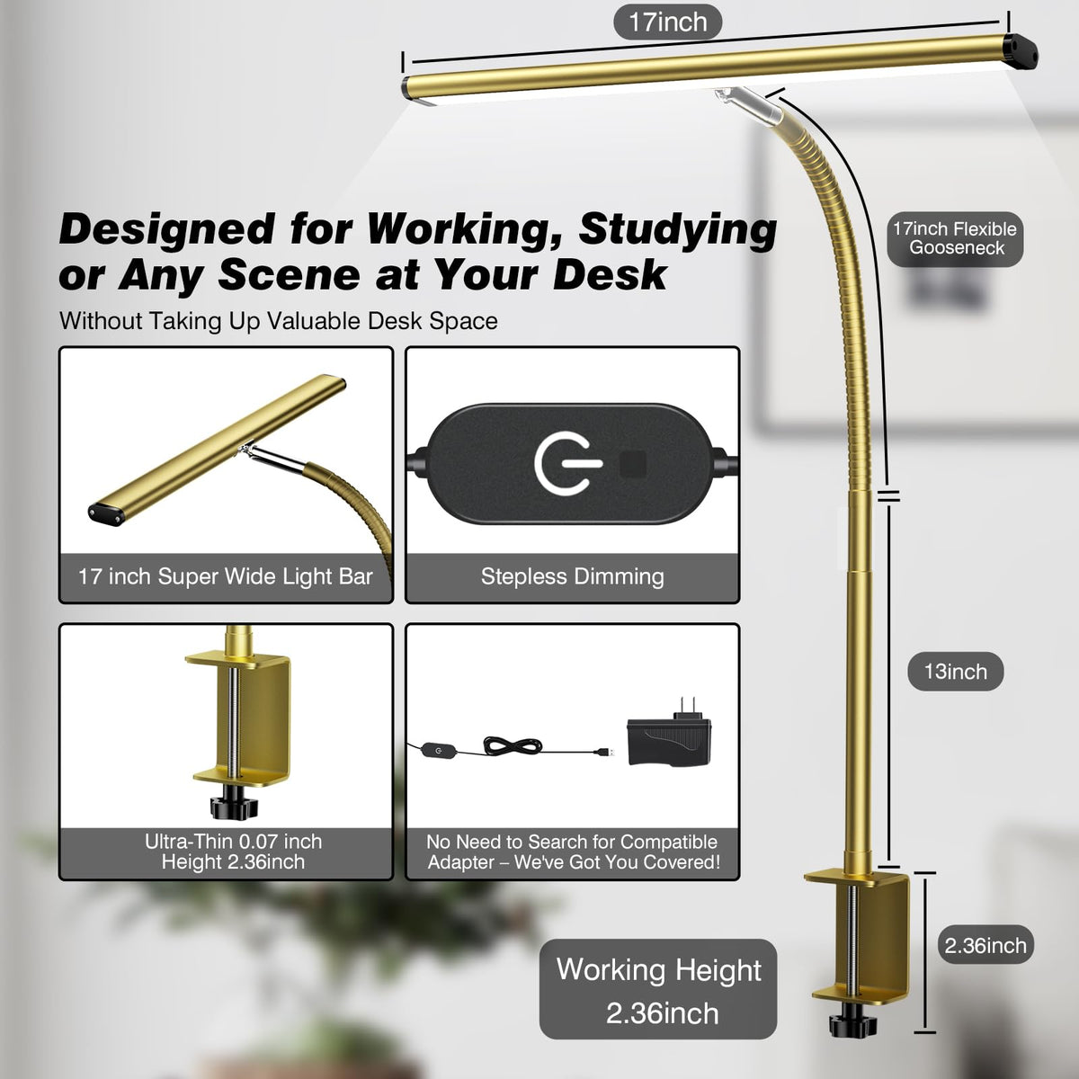 LED Desk Lamp with Clamp