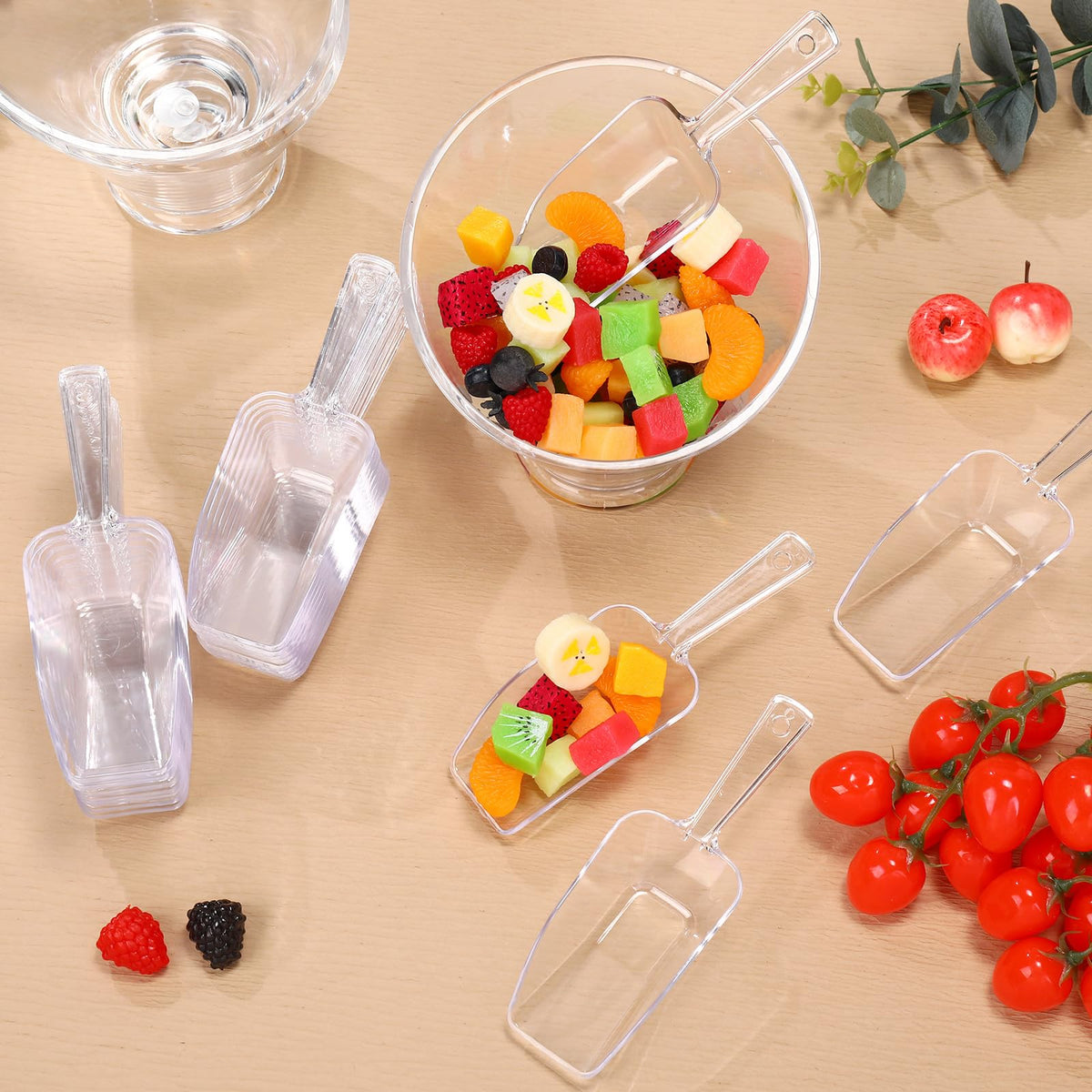 24 Pcs 6.5" Clear Plastic Scoops Bulk Multi Purpose (24 Count)