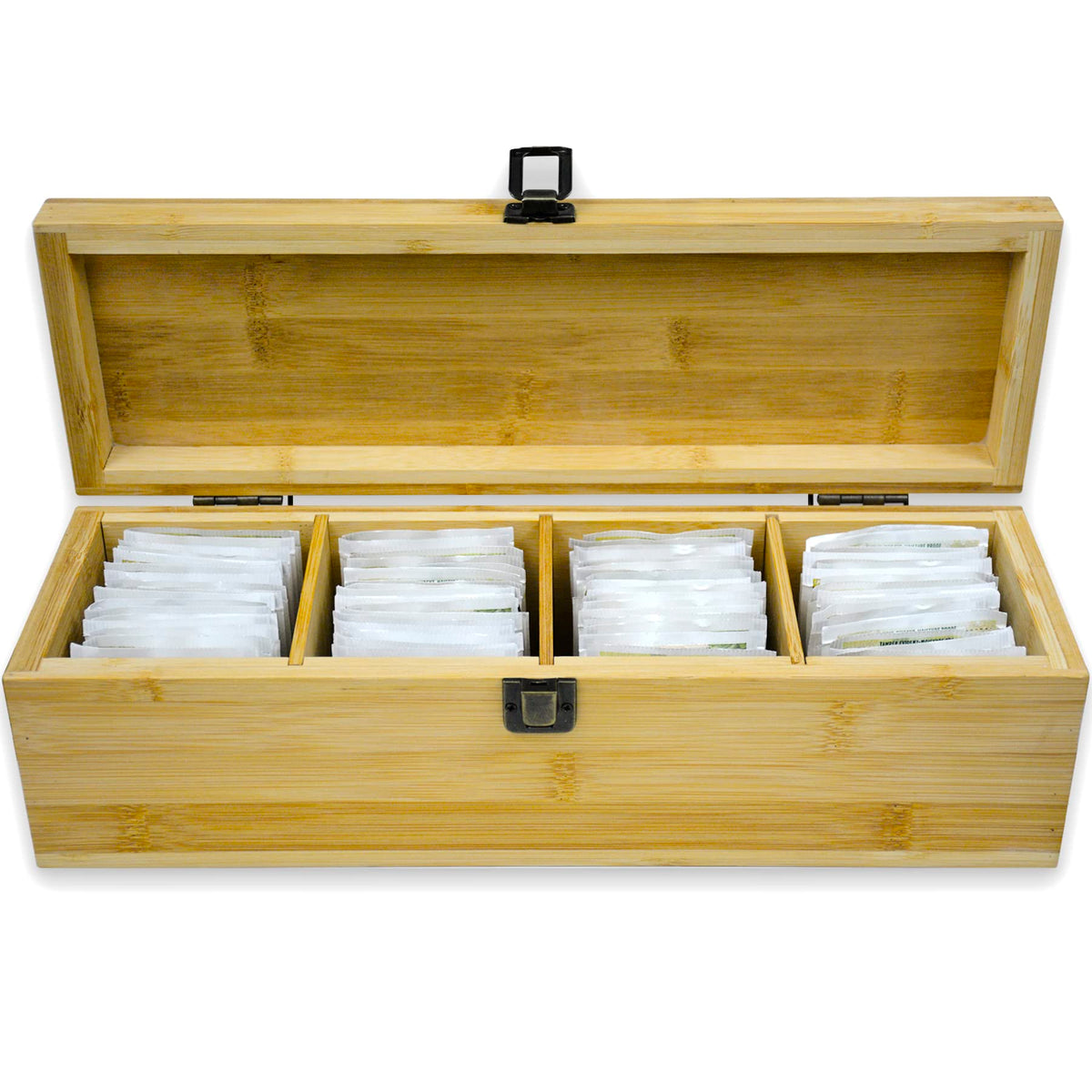 Bamboo Tea Organizer Box Chemical Free Eco