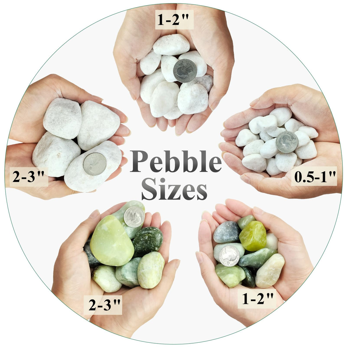 20 lbs White River Rocks for Landscaping