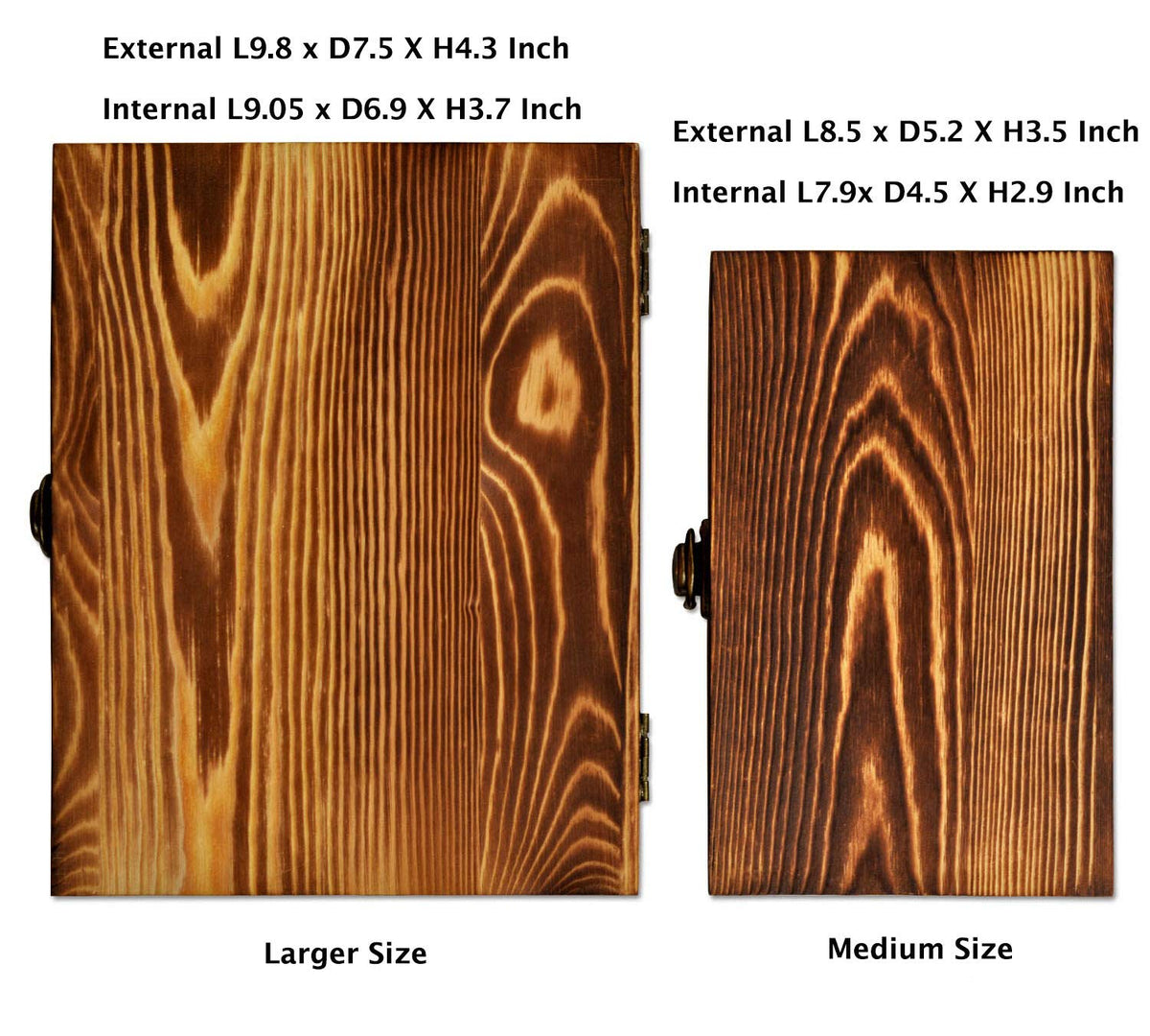 Wood Boxes Wooden Storage Box Treasure Chest Memory Hobby Preservation Rustic Decorative Archival Organizer with Latch Lock for Jewelry Keepsake Gadget Trinkets Letter Cash Tea Photo 2 Pack