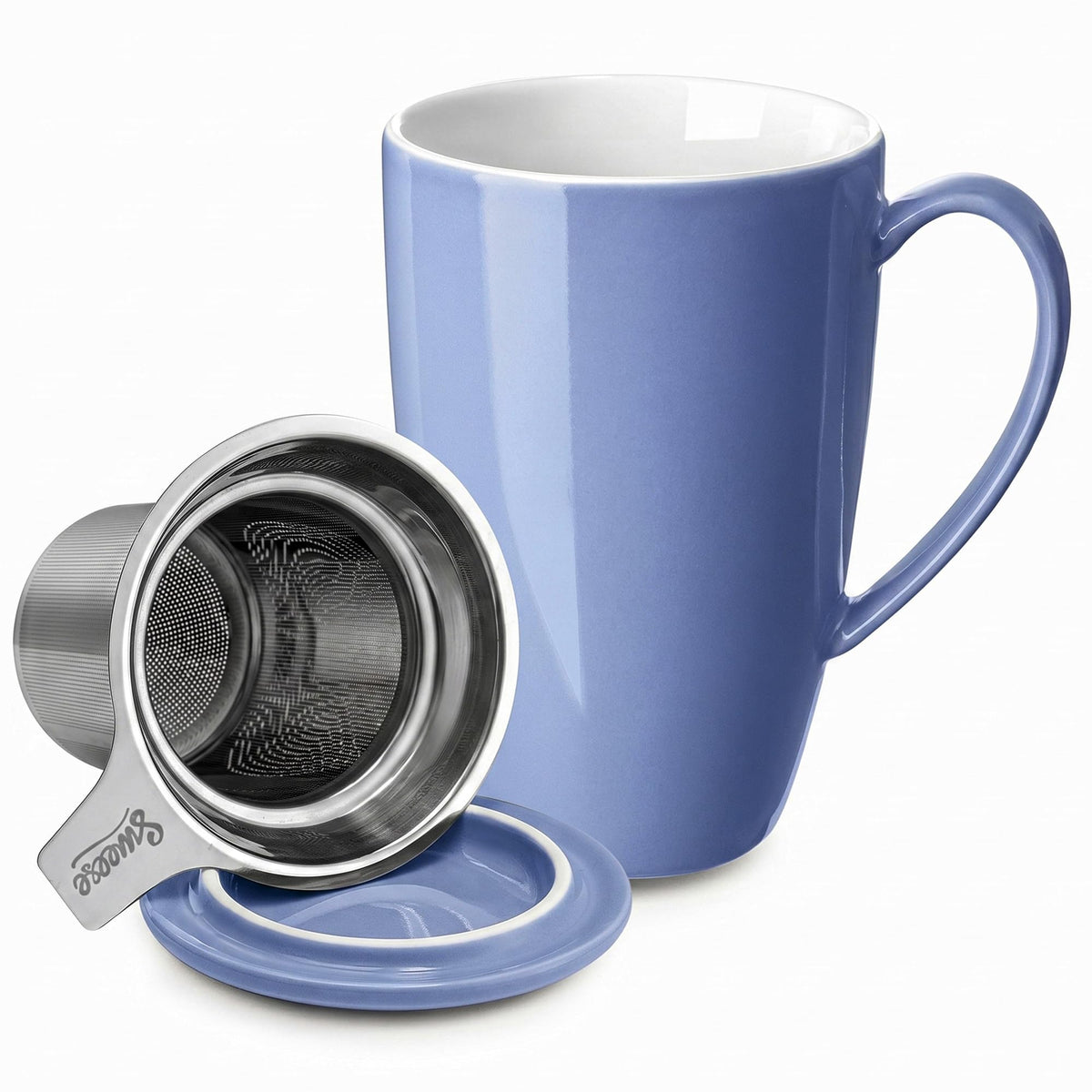 15 OZ Porcelain Tea Mug with Infuser and Lid