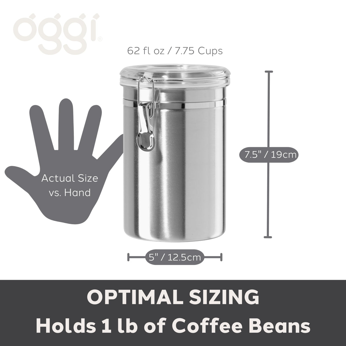Stainless Steel Kitchen Canister 62 fl oz