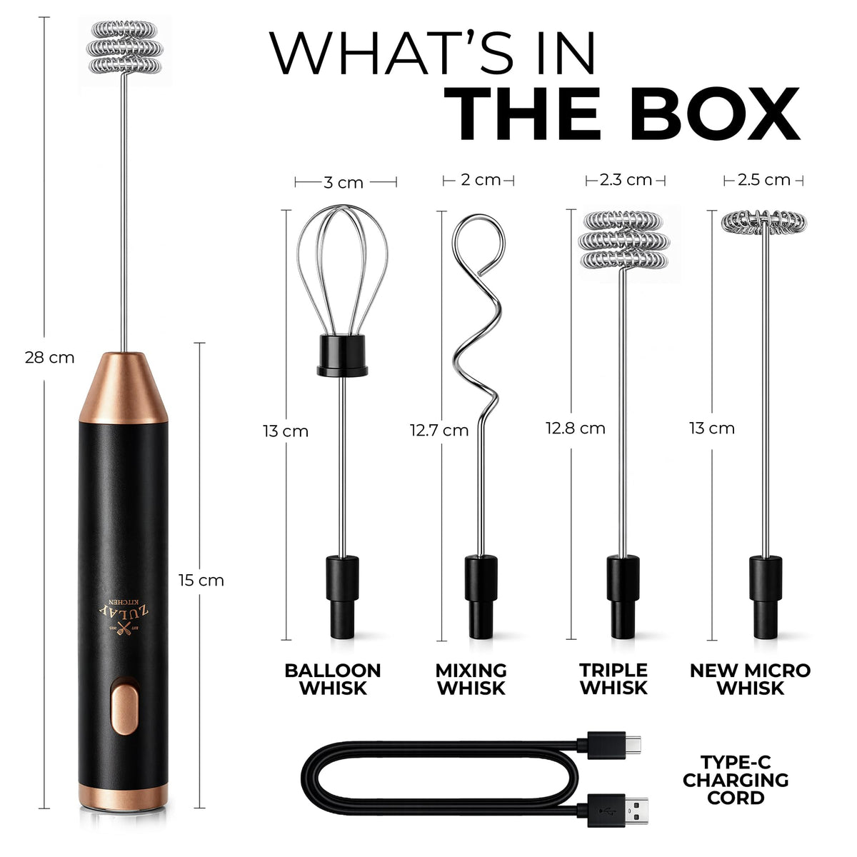 Rechargeable Milk Frother Handheld