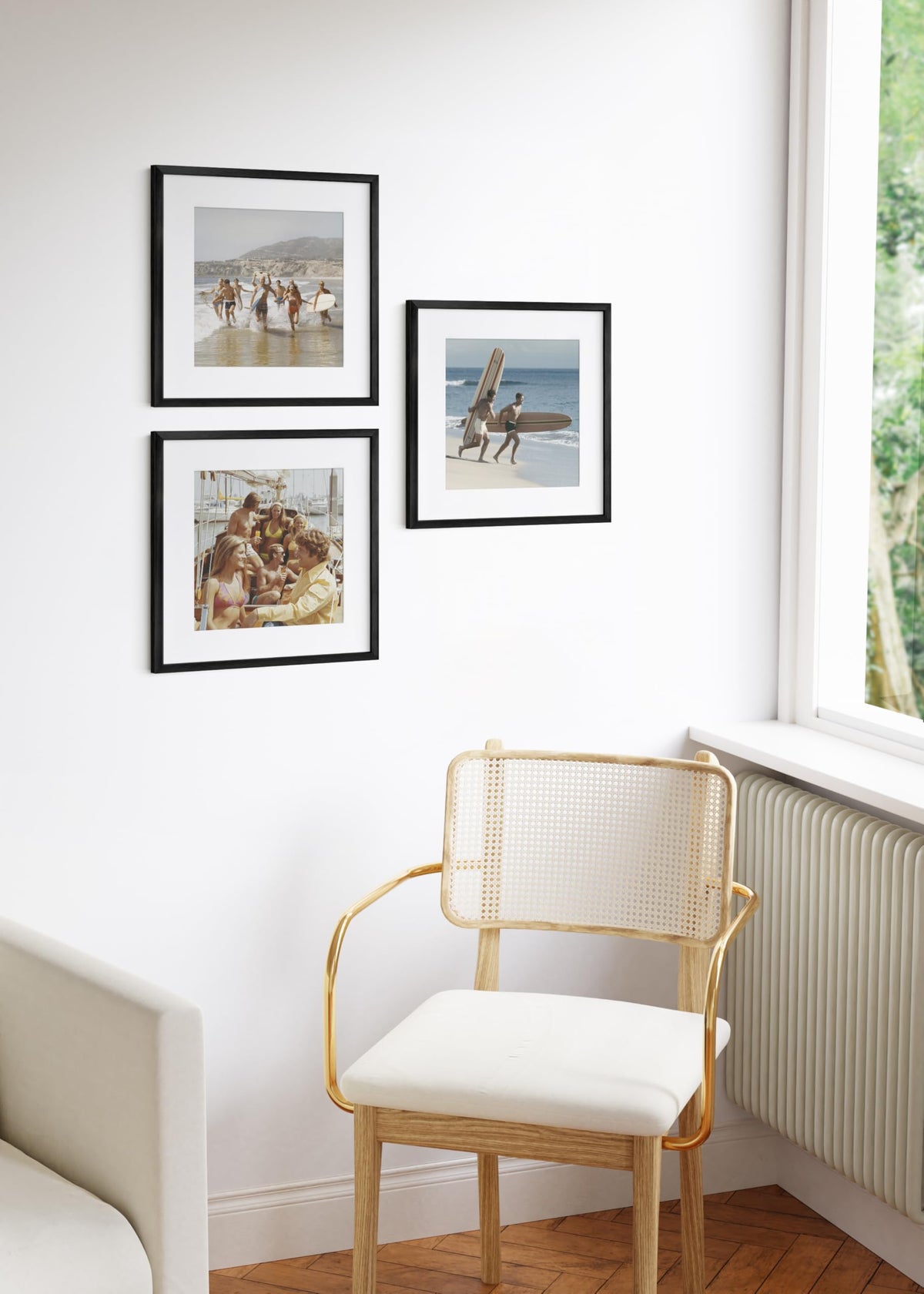 16x16 Black Metal Picture Frames Matted to 12x12 (3 Count)