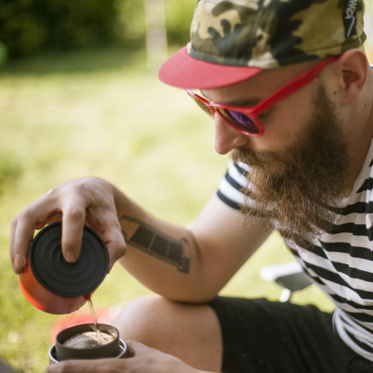 Klassic : All-in-1, Drip Kettle+Grinder+Permanent Stainless Filter Dripper+Double-wall Tumbler, Pourover, Coffee Maker for Camping & Travel