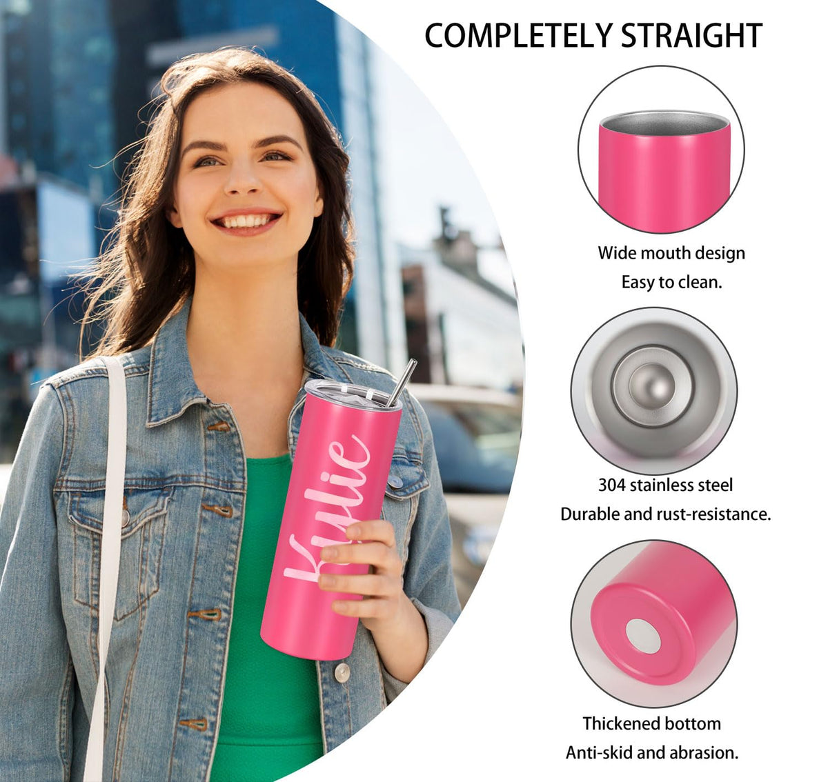 8 Pack 20 Oz Straight Skinny Tumblers (6.5 Count)