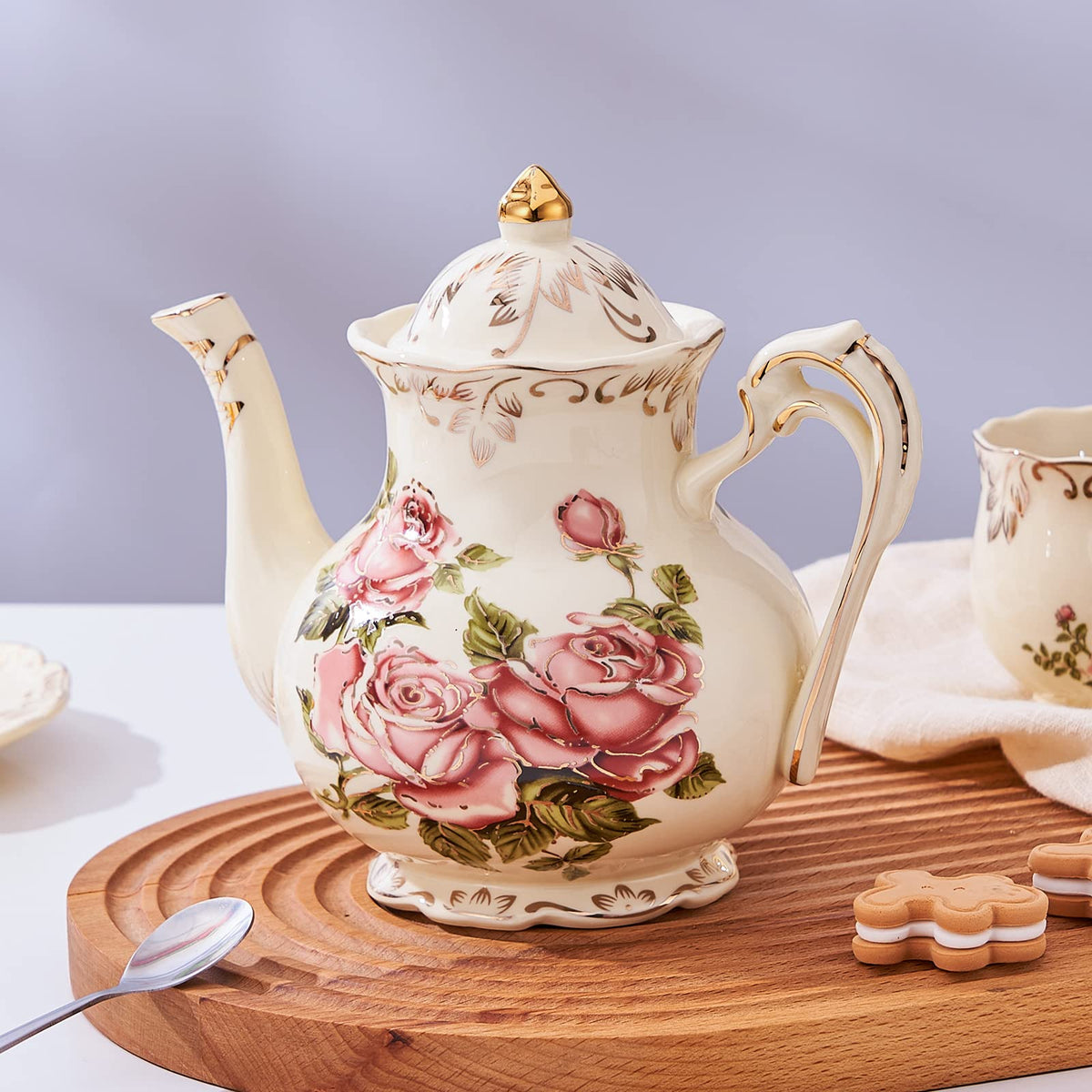 Pink Rose Teapot with Infuser